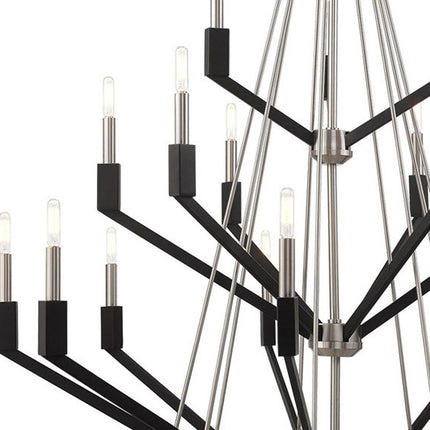 Nickel Multi Light Metal Dimmable Chandelier With Shades