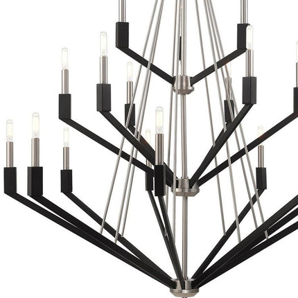 Nickel Multi Light Metal Dimmable Chandelier With Shades