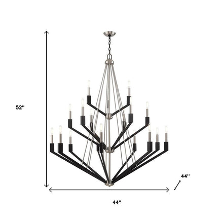 Nickel Multi Light Metal Dimmable Chandelier With Shades