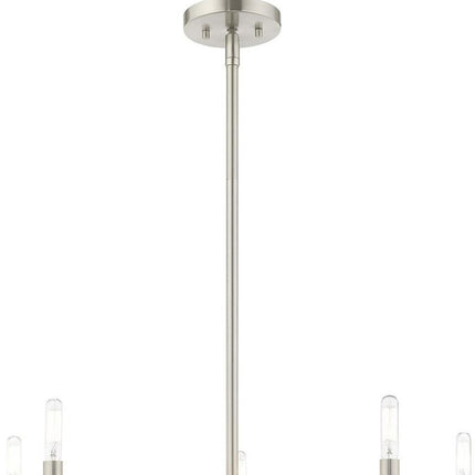 Five Light Dimmable Chandelier With Shades HomeRoots