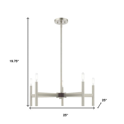 Five Light Dimmable Chandelier With Shades HomeRoots