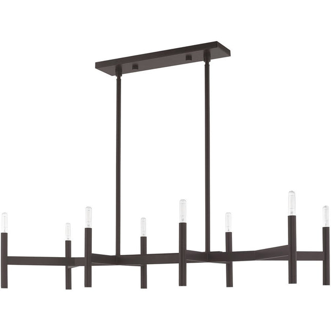 Bronze Eight Light Metal Dimmable Chandelier With Shades HomeRoots