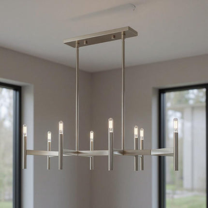 Eight Light Dimmable Chandelier With Shades HomeRoots