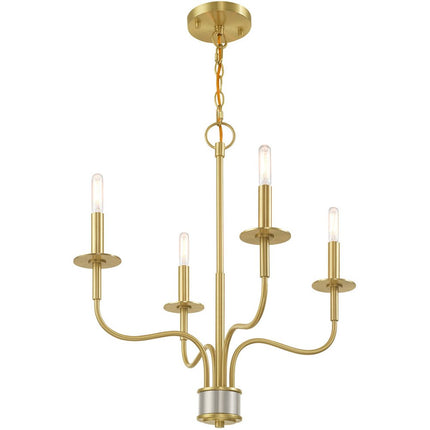 Four Light Dimmable Chandelier With Shades HomeRoots