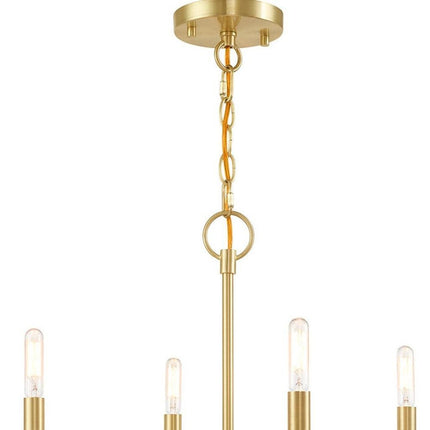 Four Light Dimmable Chandelier With Shades HomeRoots