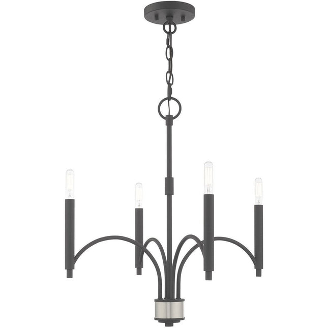 Four Light Dimmable Chandelier With Shades HomeRoots