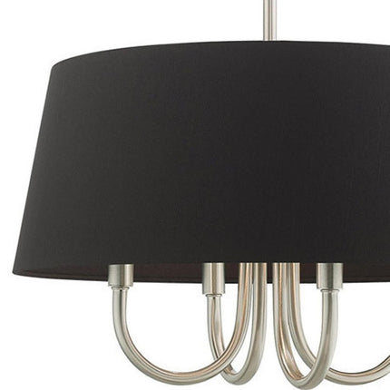 Nickel Four Light Metal Dimmable Chandelier With Shades