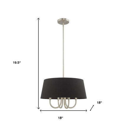 Nickel Four Light Metal Dimmable Chandelier With Shades
