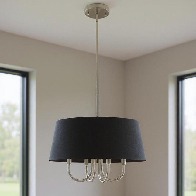 Four Light Dimmable Chandelier With Shades HomeRoots