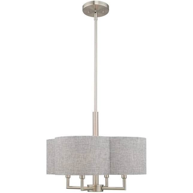 Four Light Dimmable Chandelier With Shades HomeRoots