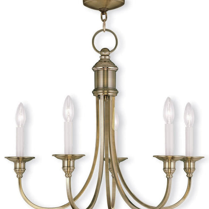 Five Light Dimmable Chandelier With Shades HomeRoots