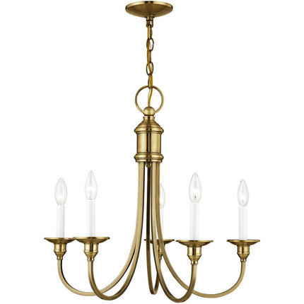 Five Light Dimmable Chandelier With Shades HomeRoots