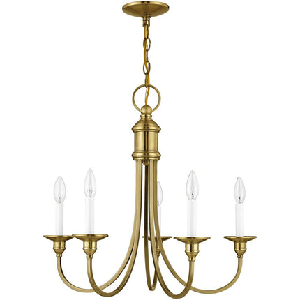 Five Light Dimmable Chandelier With Shades HomeRoots