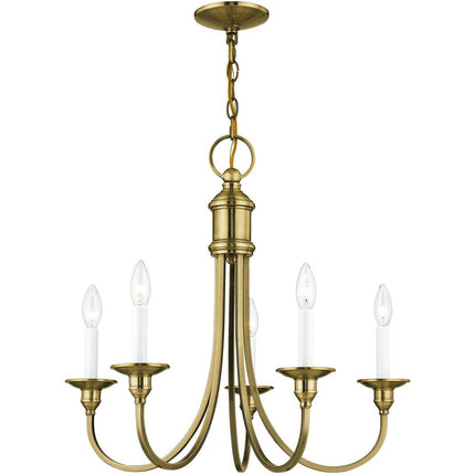 Five Light Dimmable Chandelier With Shades HomeRoots