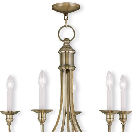 Five Light Dimmable Chandelier With Shades HomeRoots