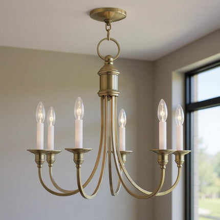Five Light Dimmable Chandelier With Shades HomeRoots