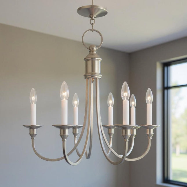 Five Light Dimmable Chandelier With Shades HomeRoots