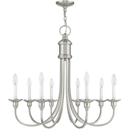 Eight Light Dimmable Chandelier With Shades HomeRoots