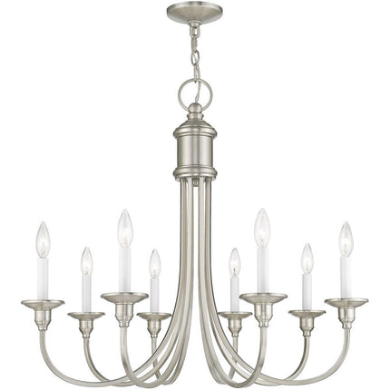 Eight Light Dimmable Chandelier With Shades HomeRoots
