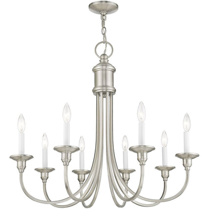 Eight Light Dimmable Chandelier With Shades HomeRoots