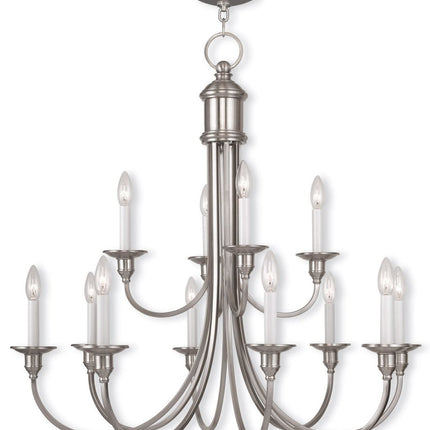 Twelve Light Dimmable Chandelier With Shades HomeRoots