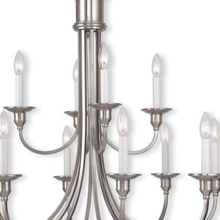 Twelve Light Dimmable Chandelier With Shades HomeRoots