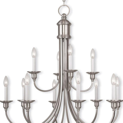 Twelve Light Dimmable Chandelier With Shades HomeRoots