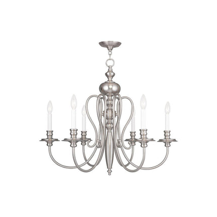 Six Light Dimmable Chandelier With Shades HomeRoots