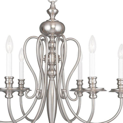 Six Light Dimmable Chandelier With Shades HomeRoots