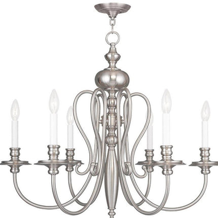 Six Light Dimmable Chandelier With Shades HomeRoots