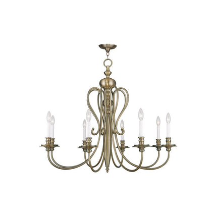 Eight Light Dimmable Chandelier With Shades HomeRoots