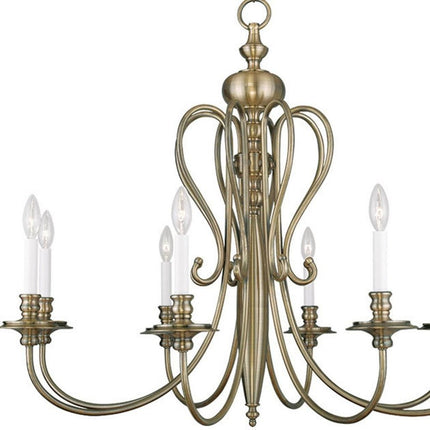 Eight Light Dimmable Chandelier With Shades HomeRoots