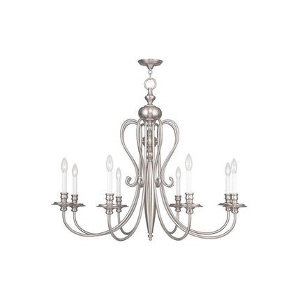 Eight Light Dimmable Chandelier With Shades HomeRoots