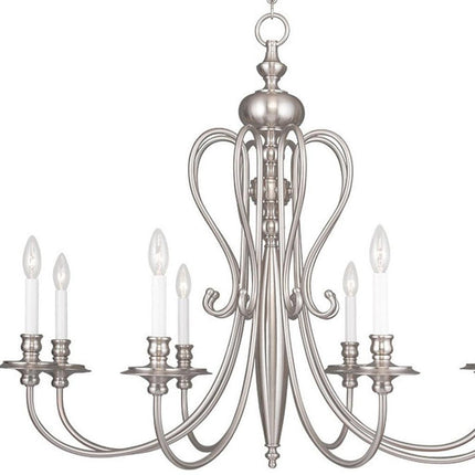 Eight Light Dimmable Chandelier With Shades HomeRoots
