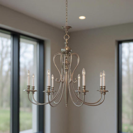 Eight Light Dimmable Chandelier With Shades HomeRoots