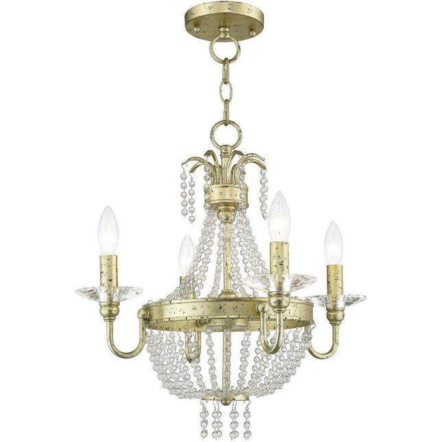 Four Light Dimmable Chandelier With Shades HomeRoots