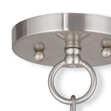 Nickel Four Light Metal Dimmable Chandelier With Shades