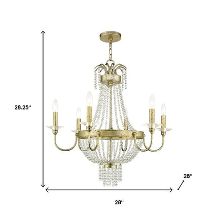 Six Light Dimmable Chandelier With Shades HomeRoots