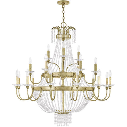 Gold Multi Light Metal Dimmable Chandelier With Shades