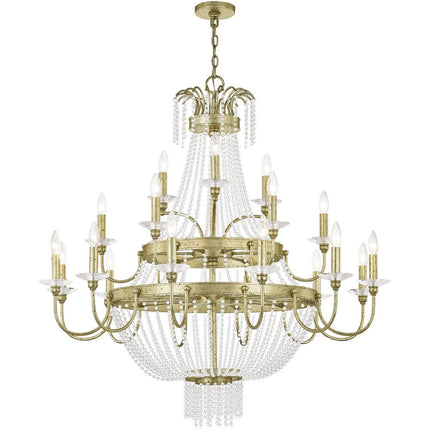 Gold Multi Light Metal Dimmable Chandelier With Shades