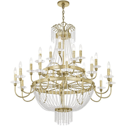 Gold Multi Light Metal Dimmable Chandelier With Shades