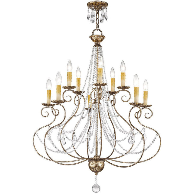 Ten Light Dimmable Chandelier With Shades HomeRoots