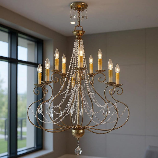 Ten Light Dimmable Chandelier With Shades HomeRoots