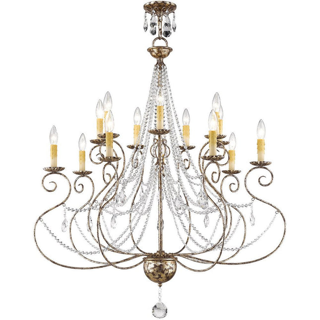 Bronze Multi Light Metal Dimmable Chandelier With Shades HomeRoots