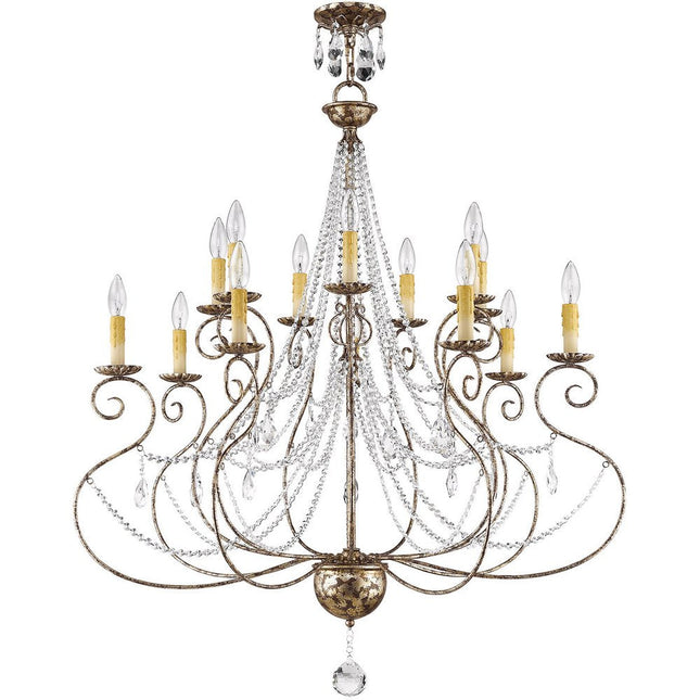 Bronze Multi Light Metal Dimmable Chandelier With Shades HomeRoots