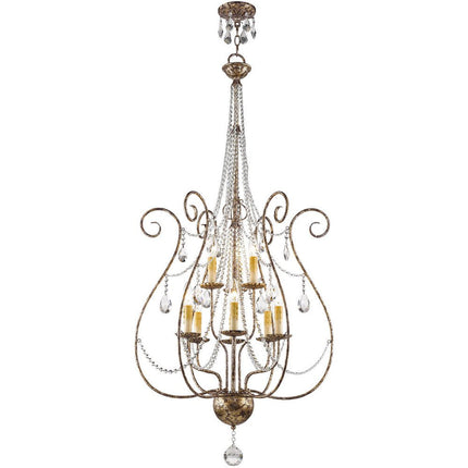 Nine Light Dimmable Chandelier With Shades HomeRoots