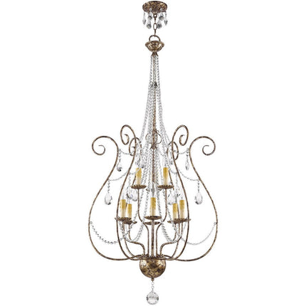 Nine Light Dimmable Chandelier With Shades HomeRoots