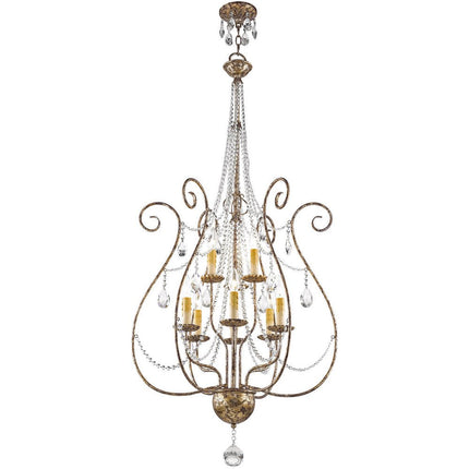 Nine Light Dimmable Chandelier With Shades HomeRoots
