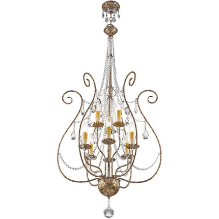 Nine Light Dimmable Chandelier With Shades HomeRoots