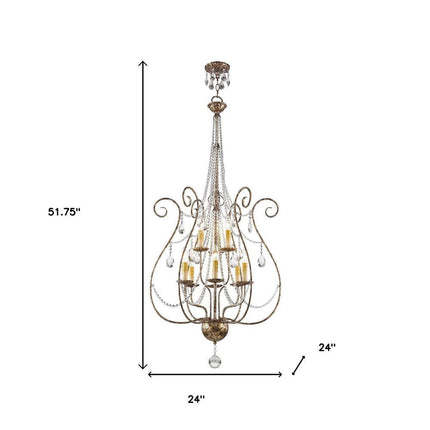 Nine Light Dimmable Chandelier With Shades HomeRoots